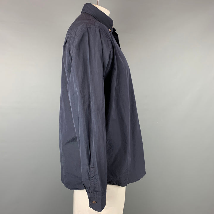 45rpm Size XL Indigo Cotton Button Down Long Sleeve Shirt