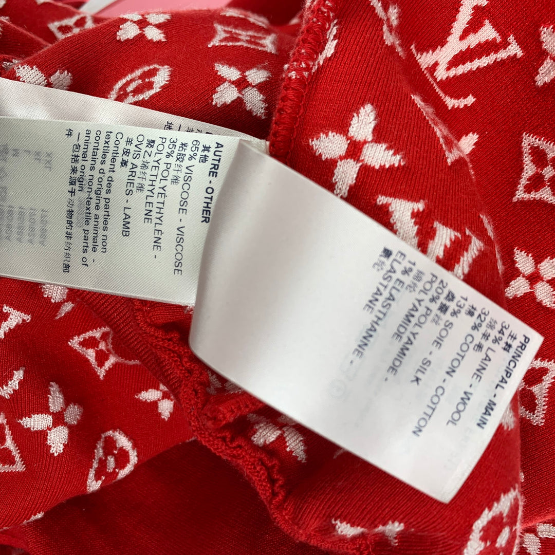 LOUIS VUITTON Size S Red White Viscose Blend Hooded Jumpsuit – Sui Generis  Designer Consignment
