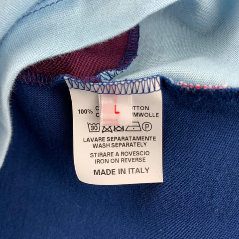 WALTER VAN BEIRENDONCK Size L Multi-Color Patchwork Cotton Long Sleeve T-shirt