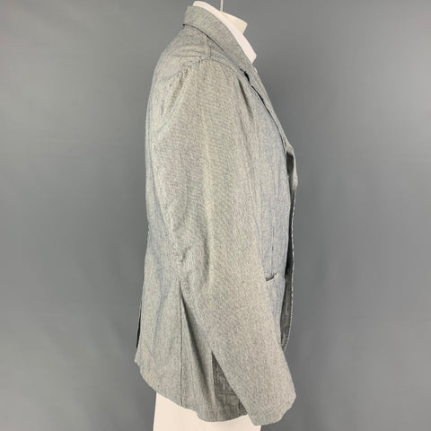 RRL by RALPH LAUREN Size XL White Navy Pinstripe Cotton Sport Coat