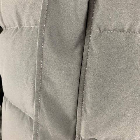 CANADA GOOSE Size XL Grey Quilted Polyester Cotton Hooded Jacket