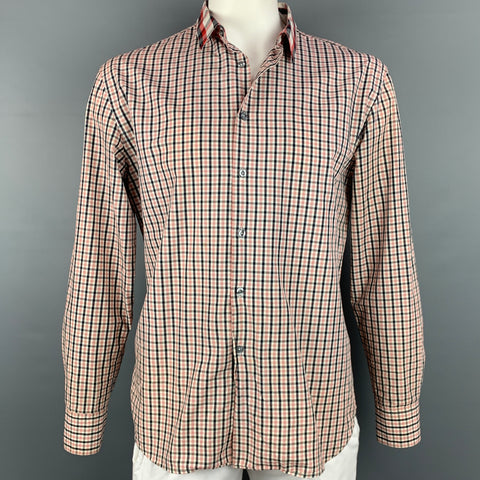PS by PAUL SMITH Size L White & Red Checkered Cotton Long Sleeve Shirt