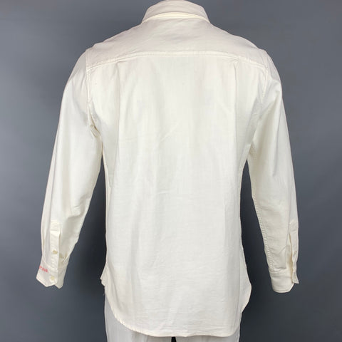 VIVIENNE WESTWOOD ANGLOMANIA Size L Off White Graphic Cotton Button Up Long Sleeve Shirt