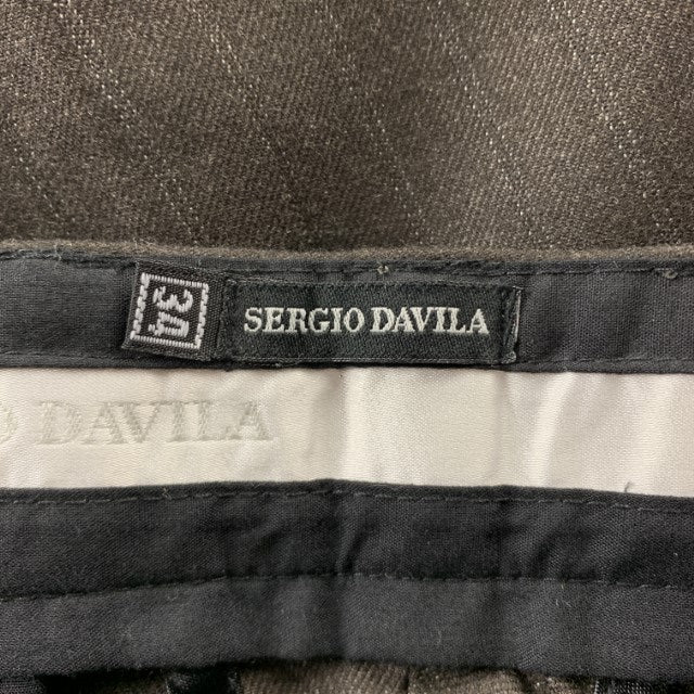 SERGIO DAVILA Talla 34 Pantalón de vestir de lana con cremallera y rayas marrones