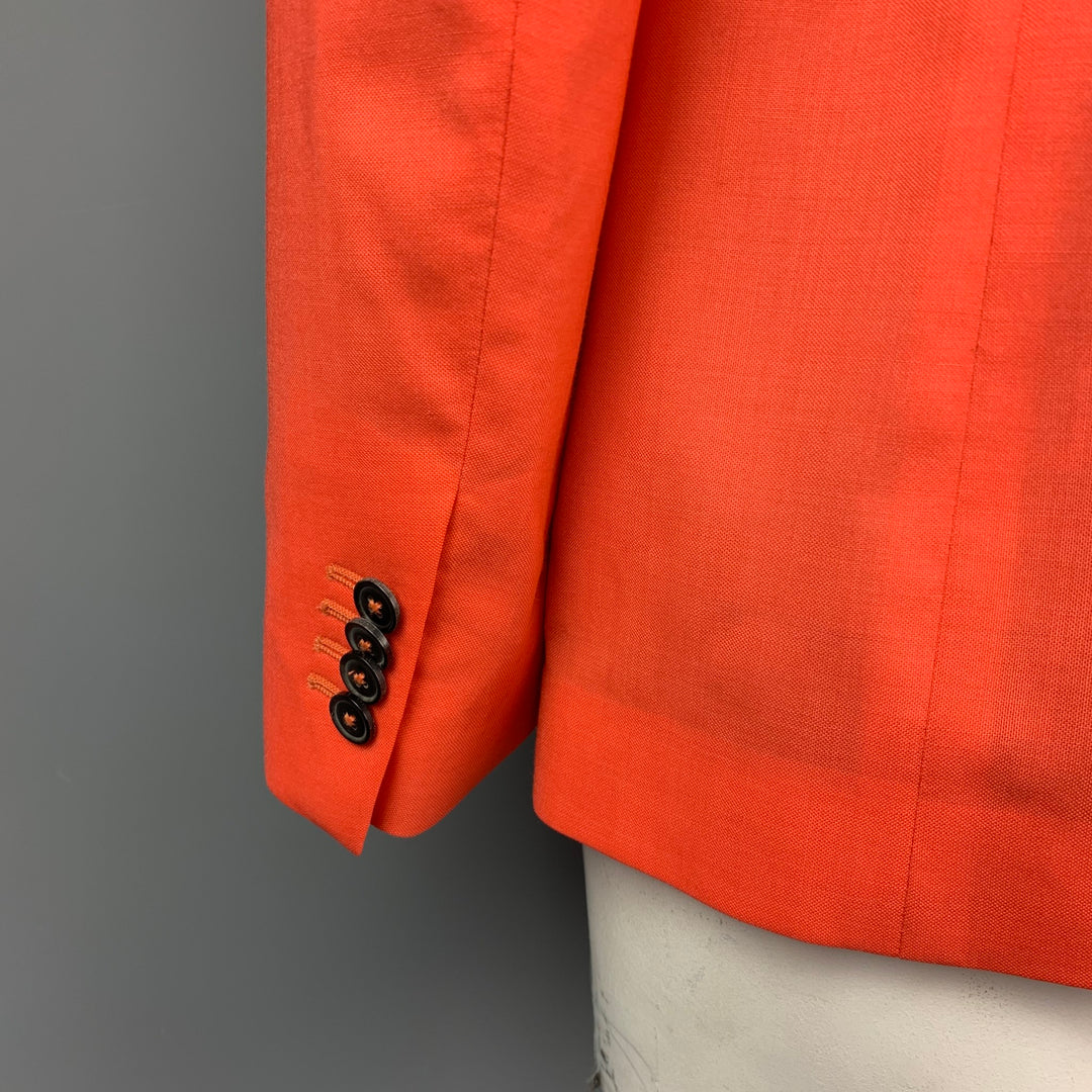 PAUL SMITH Size 42 Orange Wool Notch Lapel Sport Coat