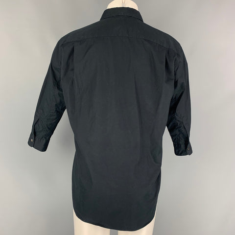 COMME des GARCONS Size M Black Cotton 3/4 Sleeves Short Sleeve Shirt