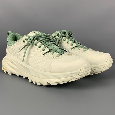 HOKA x Bodega Kaha Size 9.5 Moss Mixed Materials Lace Up Sneakers