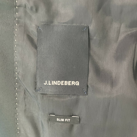 J. LINDEBERG Size 40 Black Solid Cotton Shawl Collar Sport Coat