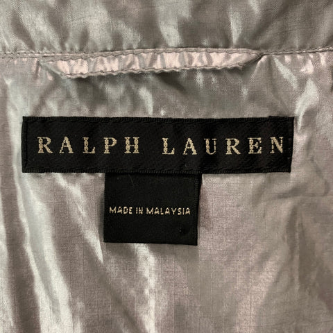 RALPH LAUREN Size 8 Silver Nylon Blend Metallic Zip Up Jacket