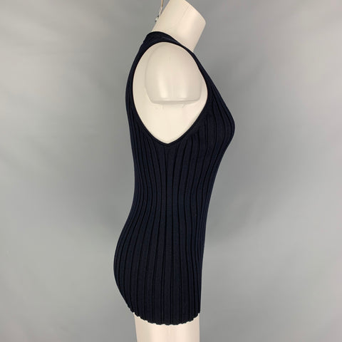 HELMUT LANG Camiseta de lana acanalada negra talla L - Mujer