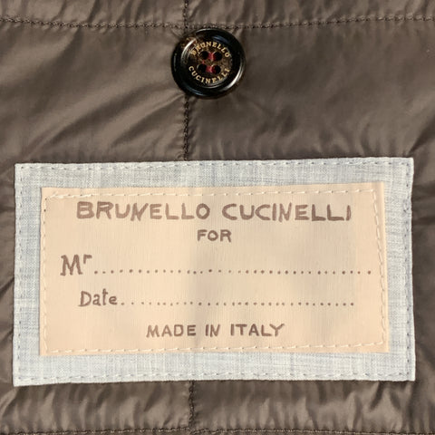 BRUNELLO CUCINELLI Size L Plum Cotton Blend Hooded Patch Pockets Zip & Snaps Jacket