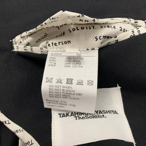 TAKAHIROMOIYASHITA Size 36 Black & White Logo Cotton Open Back Vest