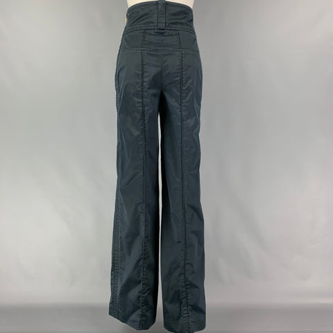 LOUIS VUITTON Taille 6 Pantalon habillé taille haute en coton bleu marine