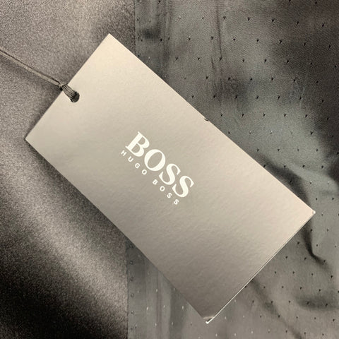 HUGO BOSS Talla 44 Abrigo deportivo regular con solapa de pico de lana negra