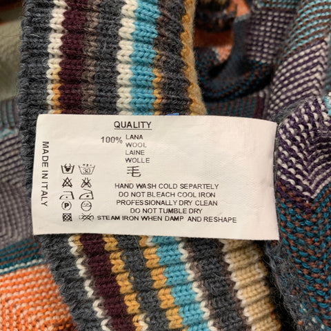 MISSONI SPORT Size 48 Multi-Color Zig Zag Wool Crew-Neck Sweater