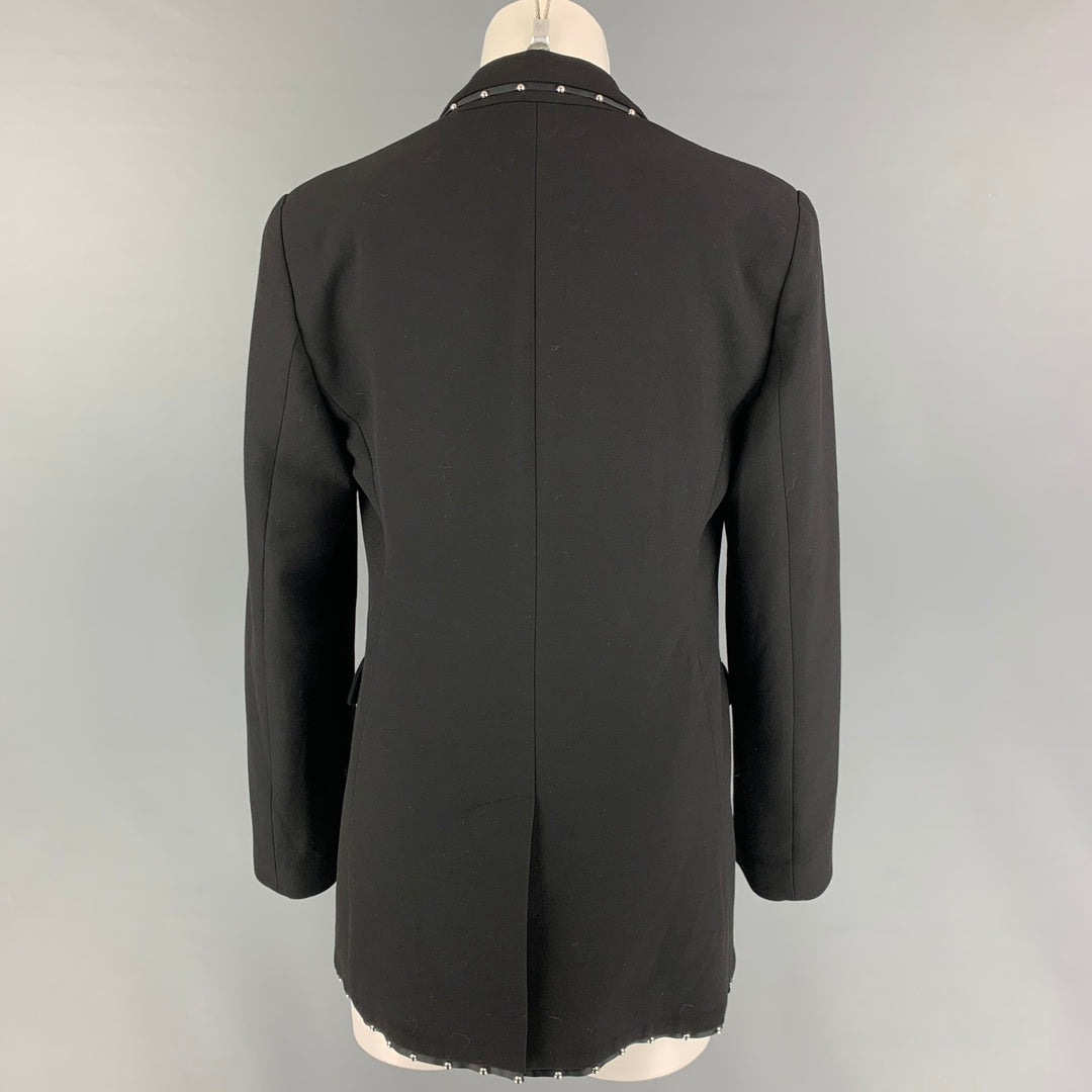 EMPORIO ARMANI Size M Black Wool Blend Studded Jacket Blazer