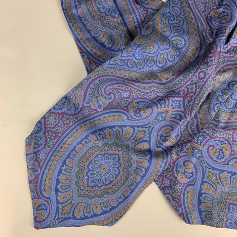 EDSOR Navy Paisley Silk Ascot