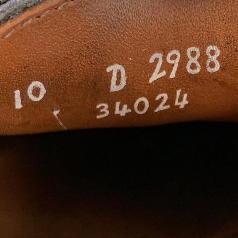 ALLEN EDMONDS Taille 10 Chaussures à lacets en cuir noir à double sangle