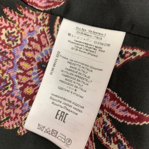 ETRO Taille 36 Veste à revers cranté en laine métallisée noire