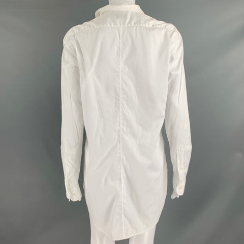 DRIES VAN NOTEN Size 6 White Silver Cotton Blouse Casual Top