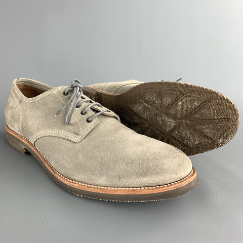 PAUL SMITH Talla 12 Zapatos con cordones de ante gris claro
