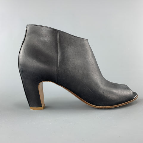 MAISON MARTIN MARGIELA Talla 7.5 Botines peep toe de cuero azul marino
