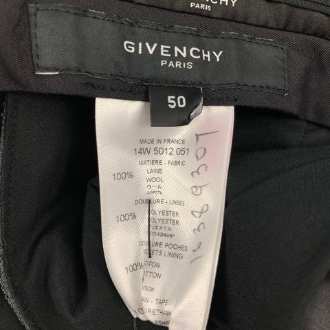 GIVENCHY Fall 2014 Basketball Collection Size 34 Gray & Black Wool Wide Leg Dress Pants