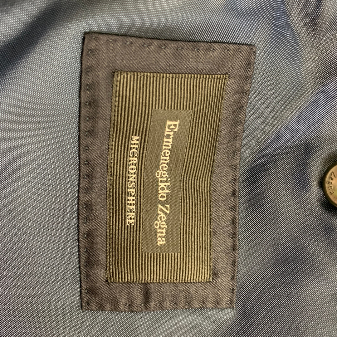 ERMENEGILDO ZEGNA pour WILKES BASHFORD Taille 48 Manteau de sport à simple boutonnage en laine marine