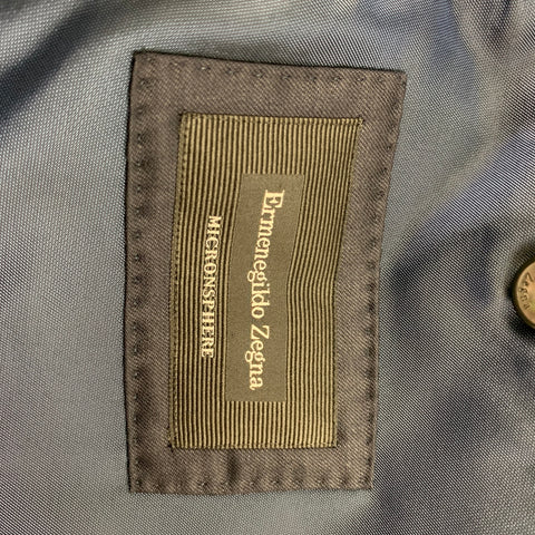 ERMENEGILDO ZEGNA for WILKES BASHFORD Size 48 Navy Wool Single Breasted Sport Coat