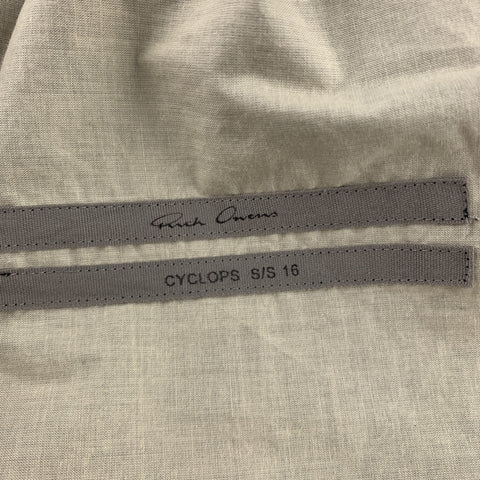 RICK OWENS CYCLOPS S/S 2016 Size M Charcoal Distressed Cotton Long Sleeve Shirt