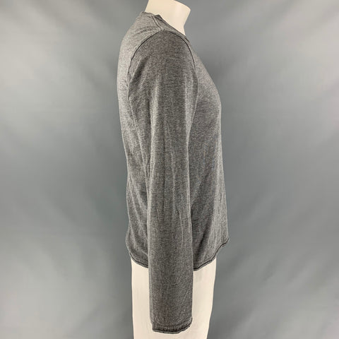 NUMBER (N)INE Talla L Camiseta de manga larga de algodón gris jaspeado