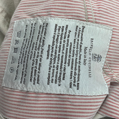 BRUNELLO CUCINELLI Size 32 Beige Washed Cotton Button Fly Jeans