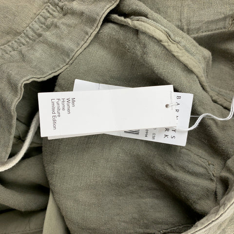 JAMES PERSE Size 33 Olive Linen Button Fly Casual Pants