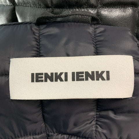 IENKI IENKI Size XS Black Polyester Blend Quilted Faux Leather Jacket