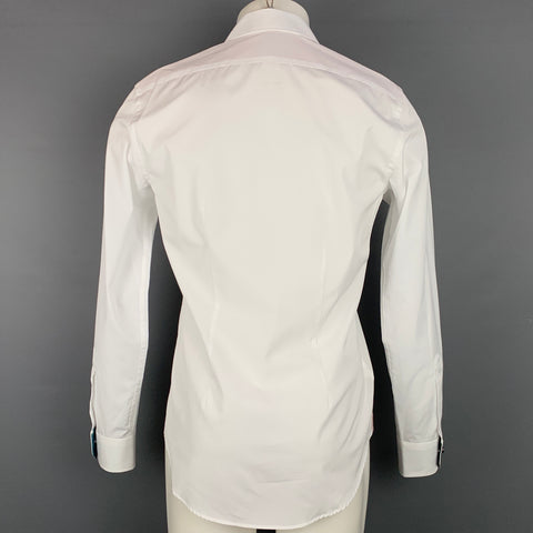 PAUL SMITH Taille M Chemise à manches longues boutonnée en mélange de coton blanc