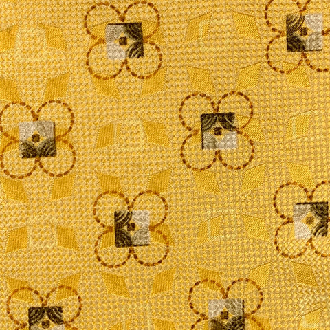 ERMENEGILDO ZEGNA Yellow Jacquard Silk Tie