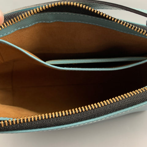 DELVAUX Light Blue Leather Handmade Handbag
