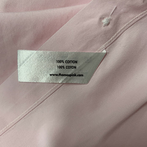 PINK Size M Pink Solid Cotton Button Down Long Sleeve Shirt