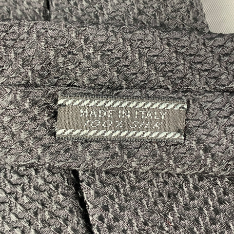 PRADA Black Textured Silk Tie