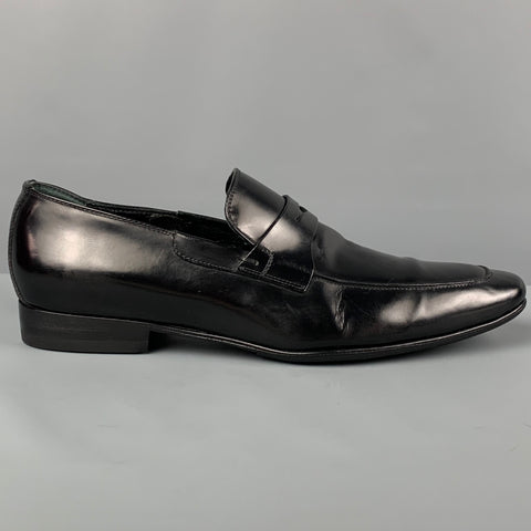 DIOR HOMME Size 10.5 Black Leather Penny Loafers