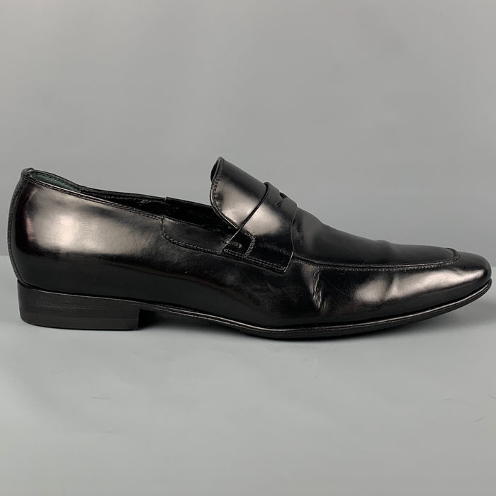 DIOR HOMME Size 10.5 Black Leather Penny Loafers