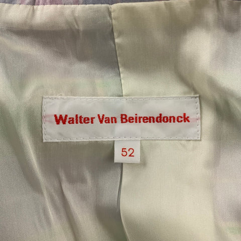 WALTER VAN BEIRENDONCK Size 42 Lavender & Green Patchwork Cotton Sport Coat