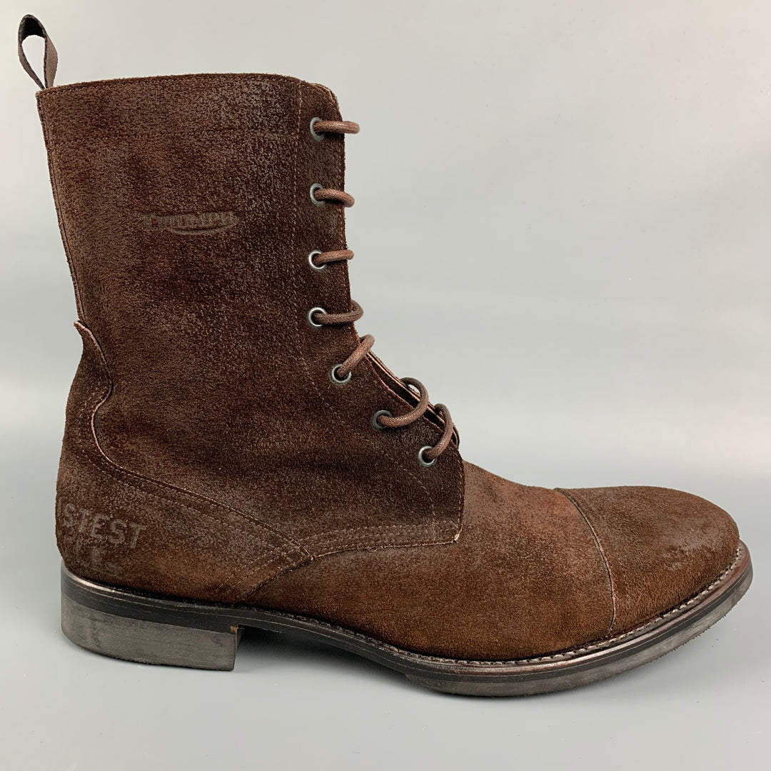 TRIUMPH by PAUL SMITH Size 11 Brown Suede Lace Up Boots
