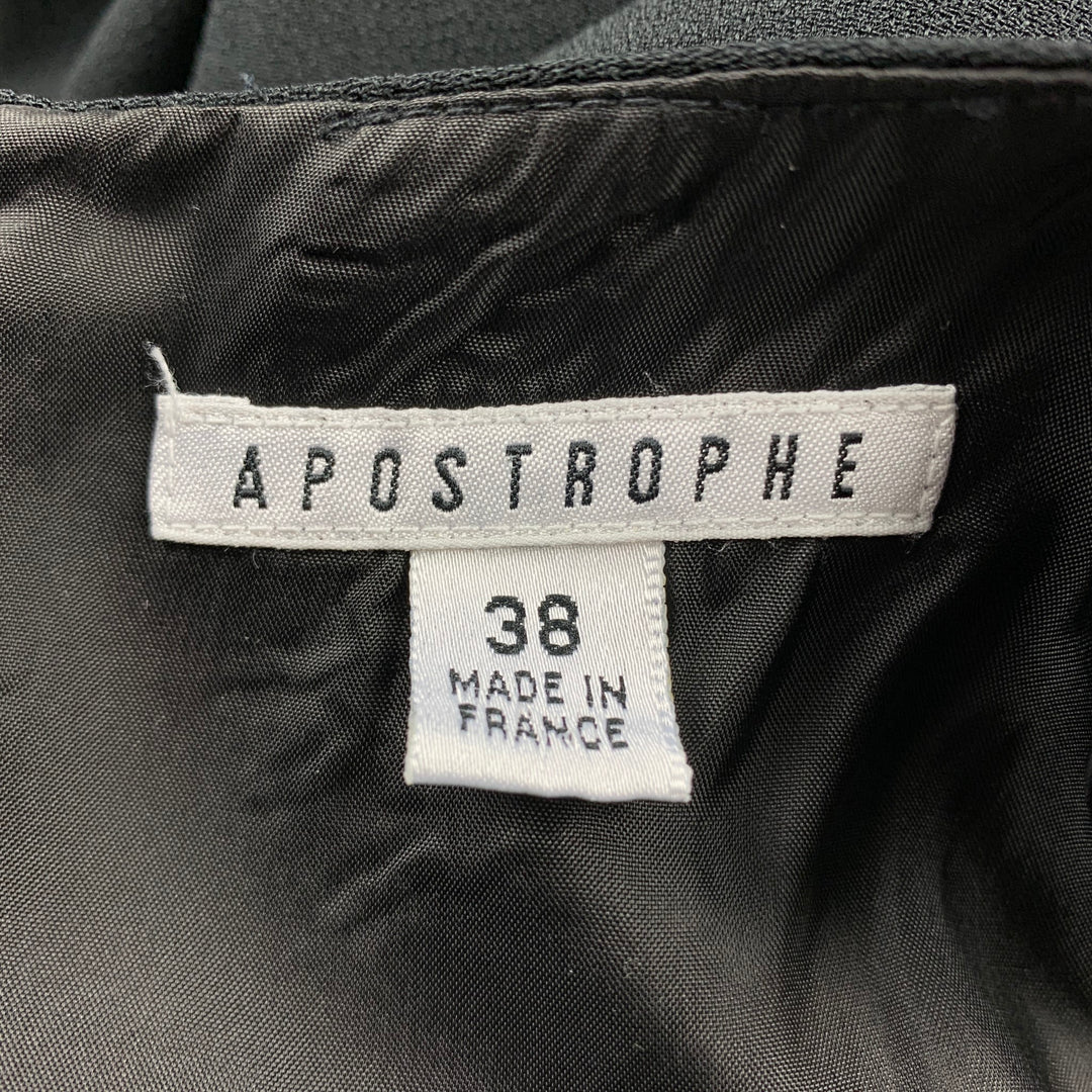 APOSTROPHE Talla 6 Vestido de cóctel con columna de viscosa y acetato de crepé negro