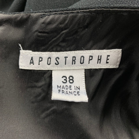 APOSTROPHE Size 6 Black Crepe Acetate / Viscose Column Cocktail Dress