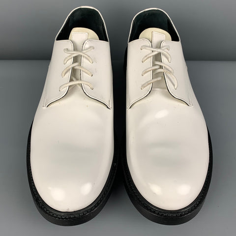 CALVIN KLEIN 205W39NYC Size 11 White Leather Lace Up Shoes