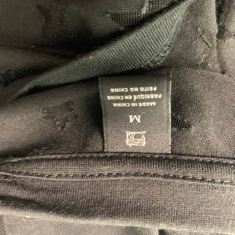 SCOTCH AND SODA Size M Black Viscose Polyester Stars T-Shirt