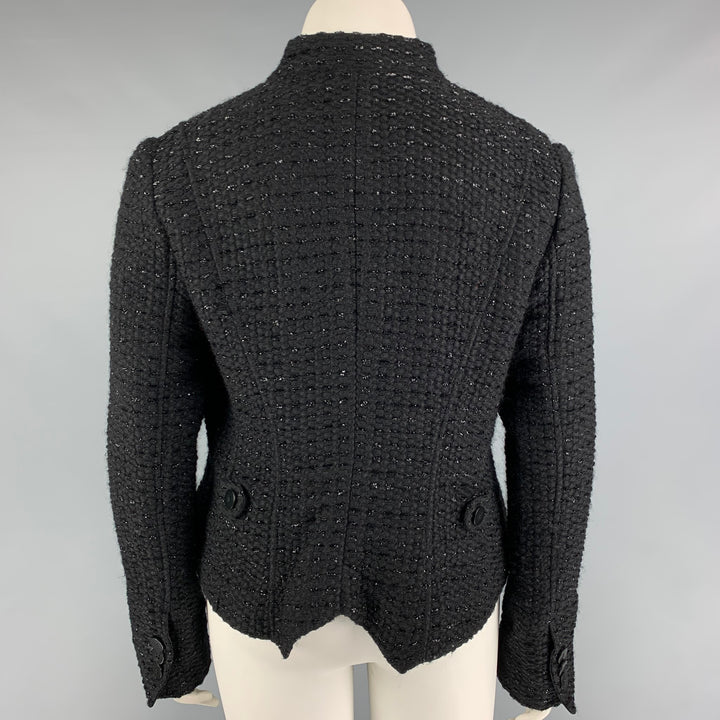 ARMANI COLLEZIONI Talla 12 Chaqueta de tweed en mezcla de lana negra