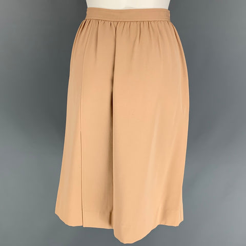 Vintage YVES SAINT LAURENT Rive Gauche Size 4 Beige Wrap Skirt