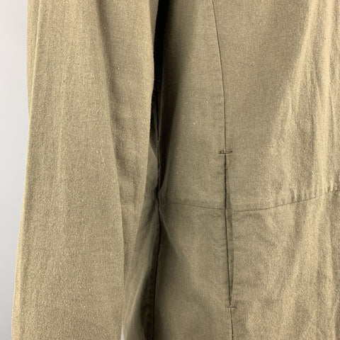 NICE COLLECTIVE L Olive Linen Notch Lapel  Jacket